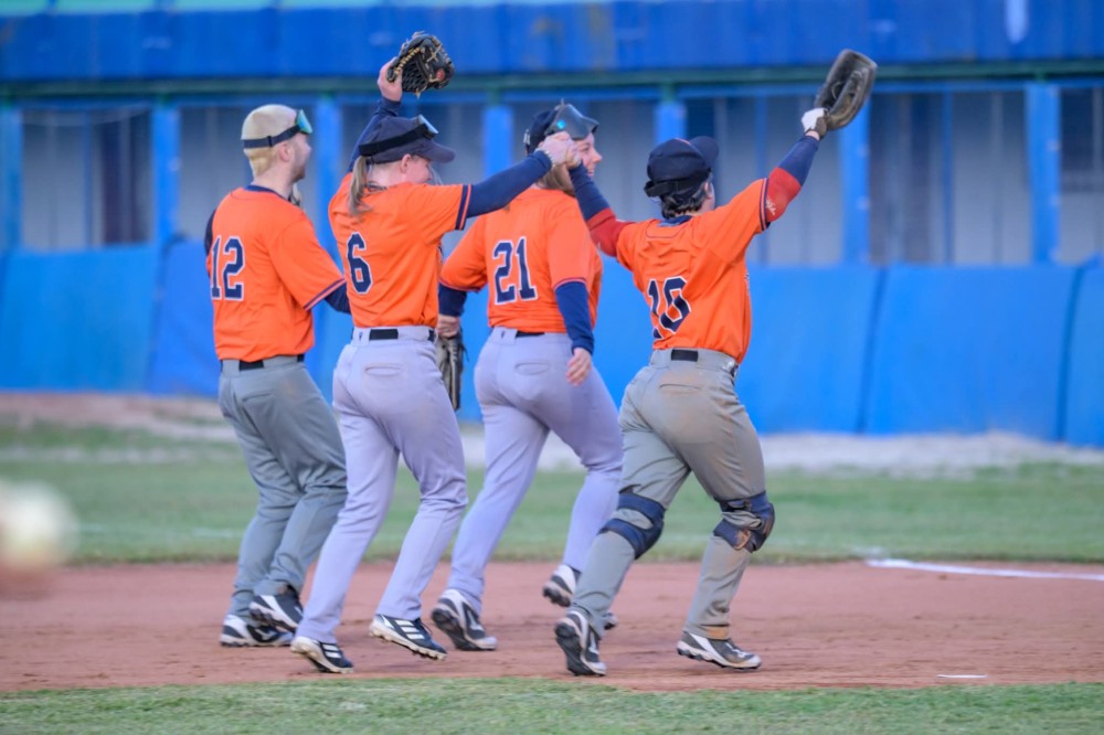 Spelers van TeamNL Blind Baseball op het WK