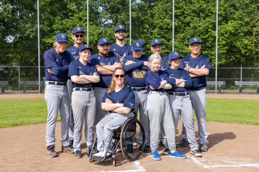 Offici�le teamfoto van het Flying Foxes Blind Baseball team